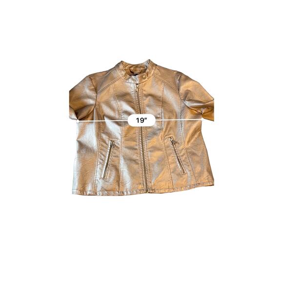 Baccini Rose Gold Faux Leather Metallic Jacket - PL - Picture 3 of 13